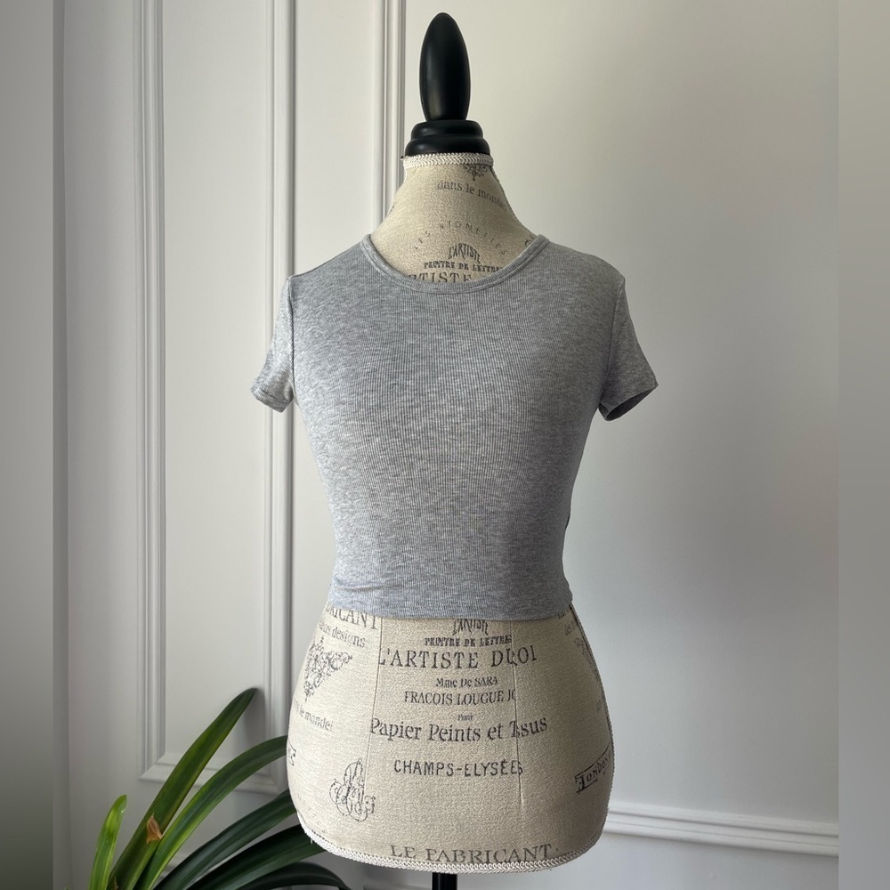Aritzia Sunday Best ribbed cropped tee
Size: XS